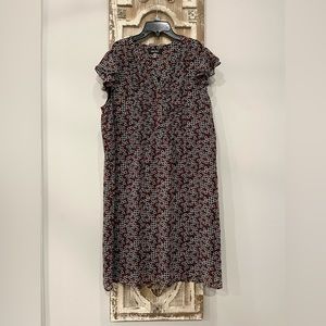NWOT Women’s NINE WEST Red/Black Flutter Sleeve Abstract Print Dress (16)